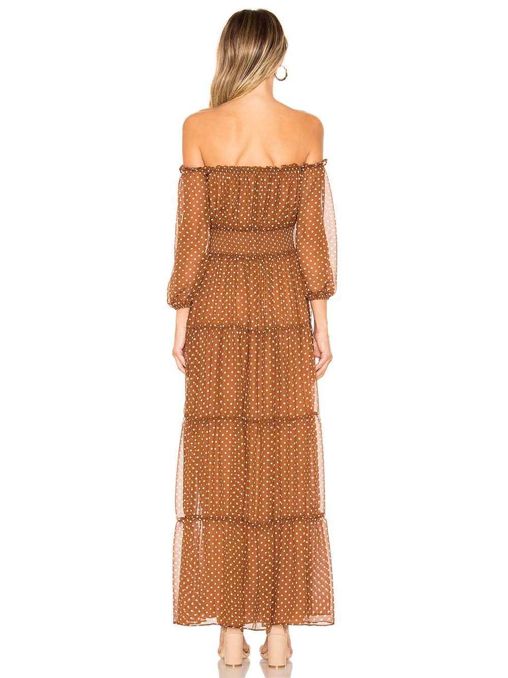 House of Harlow 1960 x REVOLVE Sapphire Dress S NWOT Brown Polka Dot Maxi Dress - Picture 8 of 8
